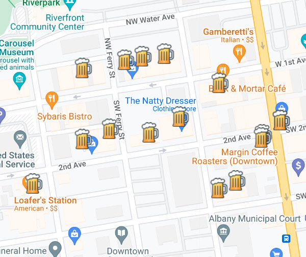 Map of 2022 Albany Downtown Craft Brew